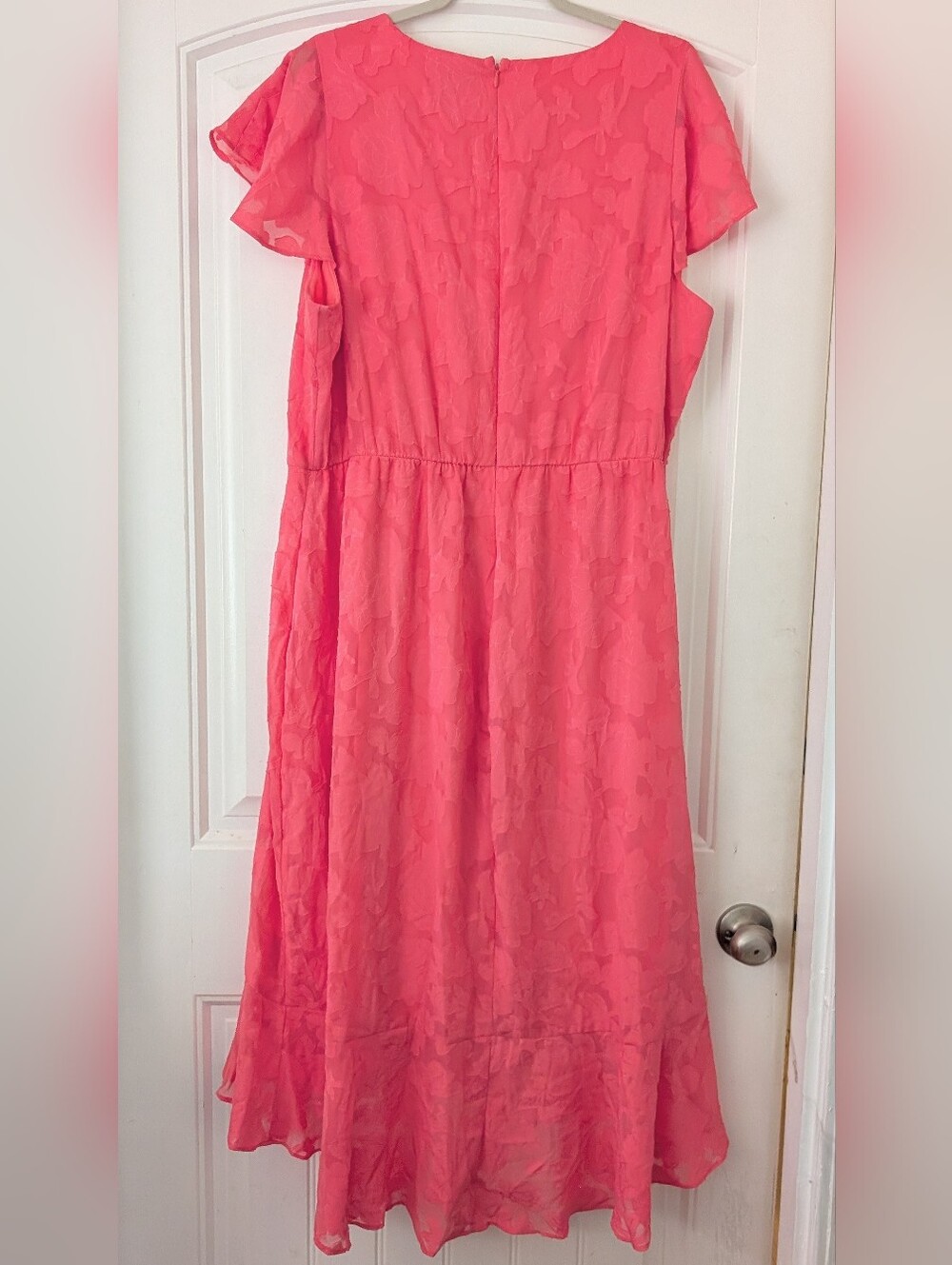 Lane Bryant Coral Pink High-Low Ruffle Dress - Picture 6 of 13